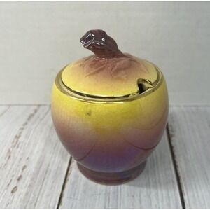 Antique Royal Winton Grimwades Lusterware Jam Sugar Jar Dish Covered Lid READ